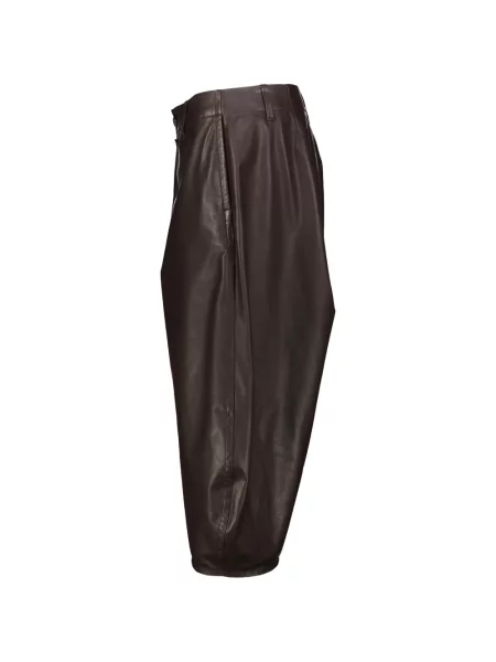 Pantaloni Lemaire din piele maro