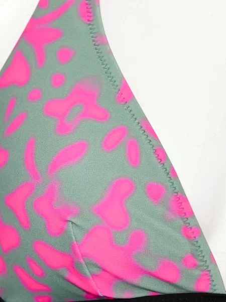 Fire+Ice Bikiny S Vázáním Za Krkem zelená / neonově růžová černá