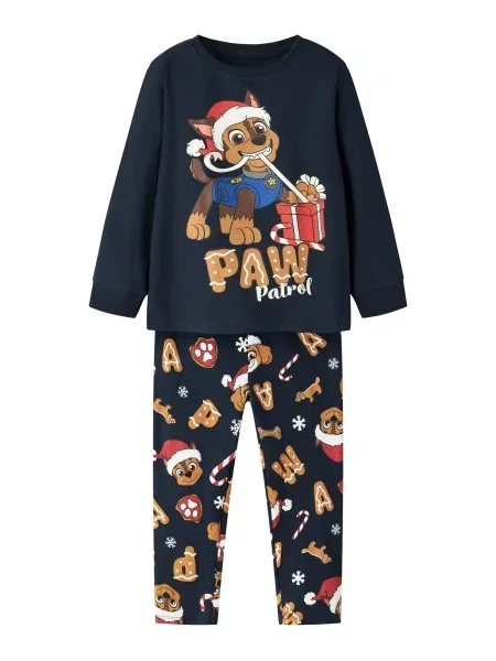 NAME IT Pijamale NMMSlavo Paw Patrol albastru închis / maro deschis / roșu rodie alb