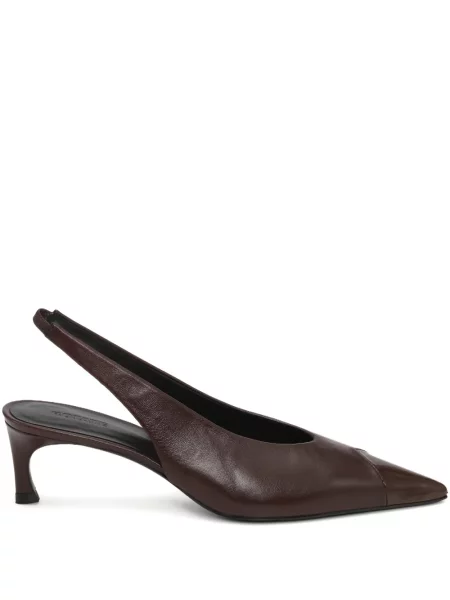 Pantofi cu toc Rotate Birger Christensen din piele slingback maro