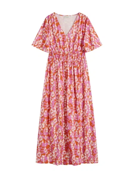 Bonprix Rochie bej / fucsia / roșu orange alb