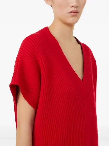 Pulover Sportmax cu decolteu în V roșu