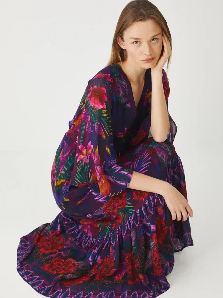 Medicine sukienka multicolor maxi rozkloszowana