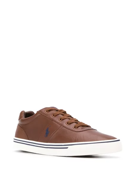 Sneakers Polo Ralph Lauren με αυτόγραφο καφέ