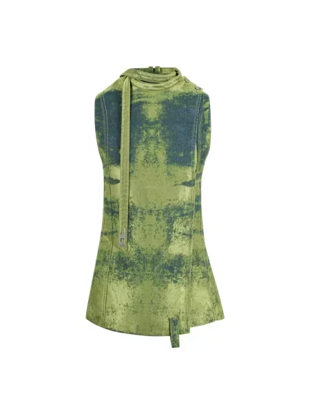 Kamizelka jeansowa Diesel zielona