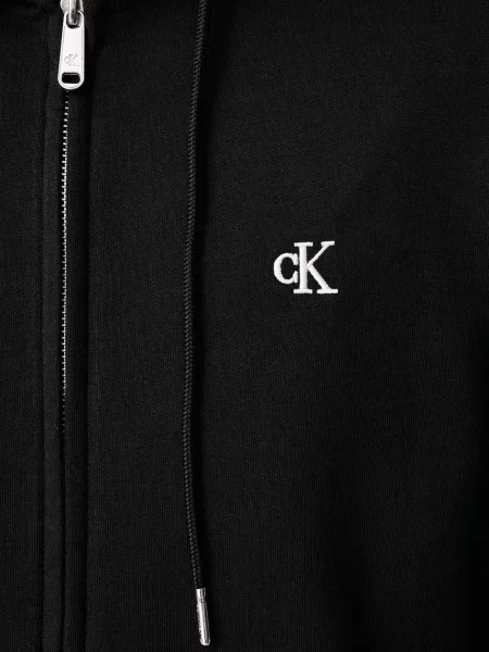 Суичър с качулка Calvin Klein Jeans с качулка черно