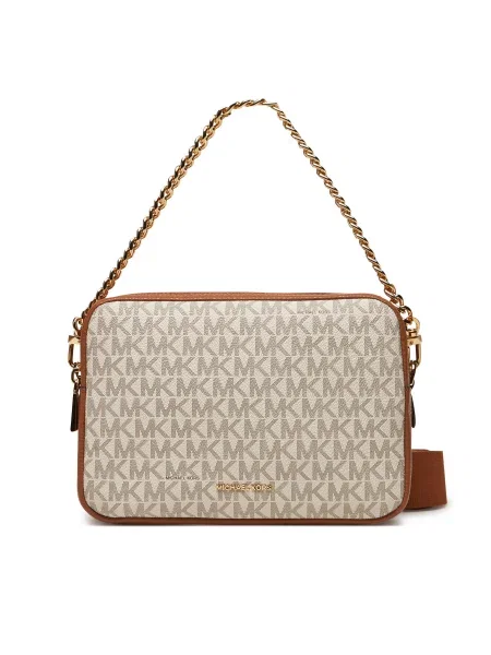MICHAEL Michael Kors Taška cez rameno tmavobéžová / koňaková / pastelovo žltá béžová