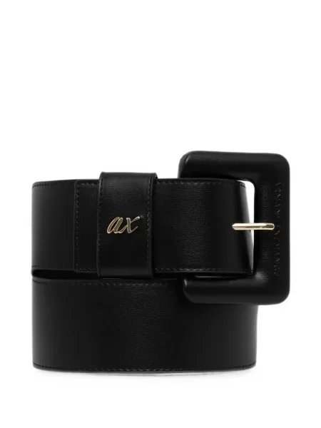 Curea Armani Exchange cu cataramă cu autograf negru