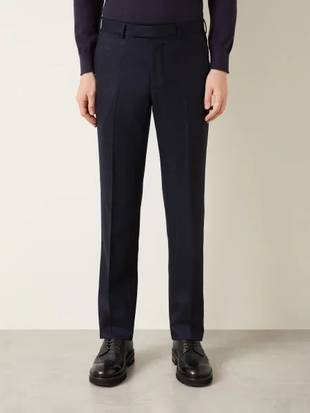Zegna Spodnie Slim Fit blau granatowe