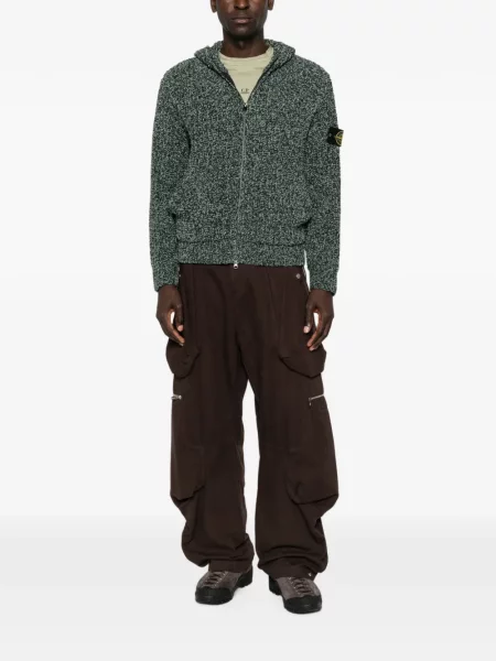 Hanorac cu glugă Stone Island cu strasuri verde