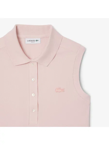 Lacoste Koszulka Polo Bez Rękawów Ze Stretchem Slim Fit różowa