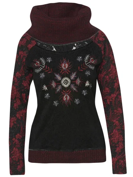 KOROSHI Tričko červená / bordó / černá bílá