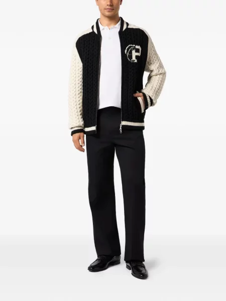 Geacă bomber Philipp Plein tricotate negru