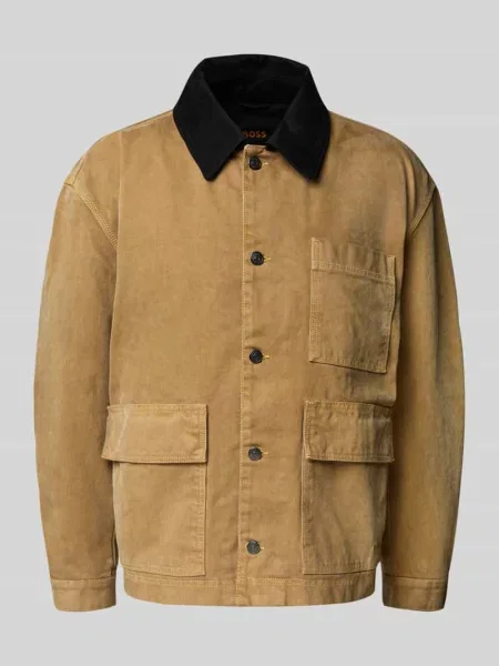 Kurtka jeansowa o kroju regular fit z czystej bawełny model ‘DETROIT’ Boss Orange beżowa