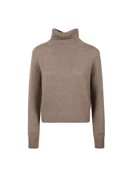 Sweter z golfem Be You do golfa brązowy