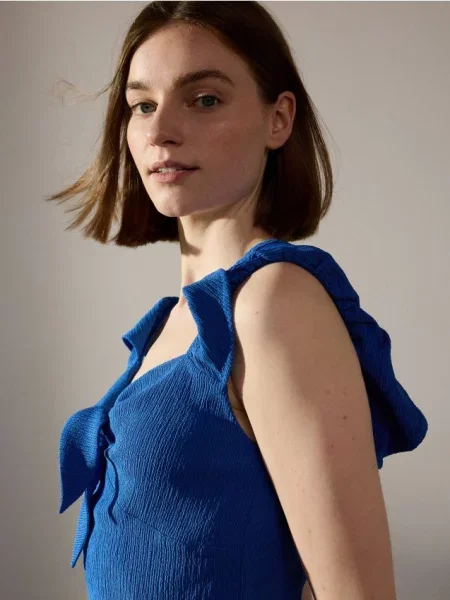 Reserved Топ на зав'язці синій