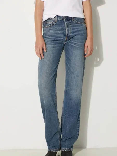 Fiorucci jeansi Mid Blue Straight Fit Jeans femei high waist albastru