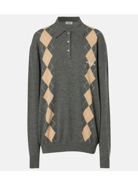 Pulover Miu Miu din cașmir cu model argyle
