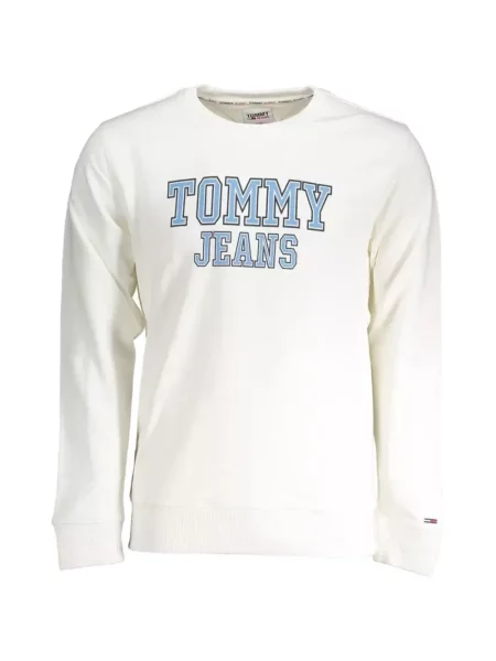 Hanorac crewneck Tommy Jeans cu imagine cu decolteu rotund alb