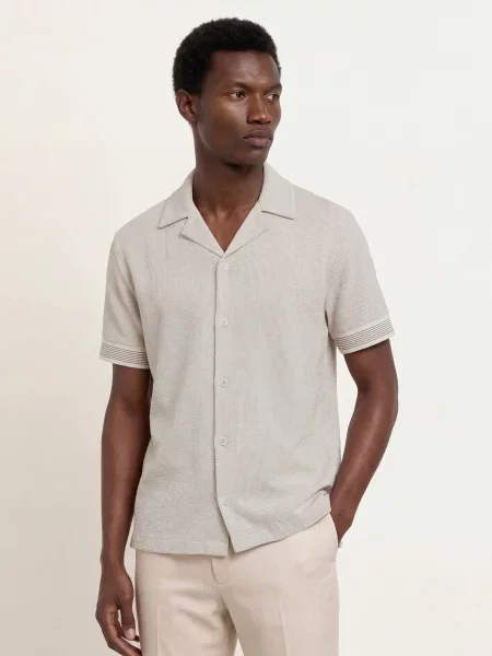 Reiss Letní Košile Dornie Comfort Fit / černá bílá