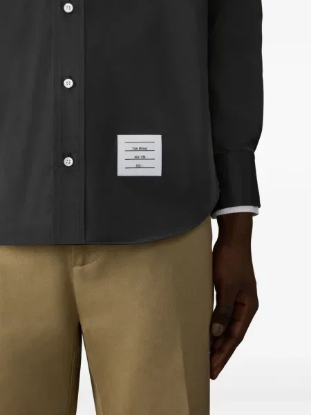 Риза Thom Browne с качулка черно