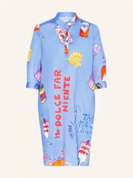 Milano Italy Sukienka Koszulowa Z Rękawami blau czerwona