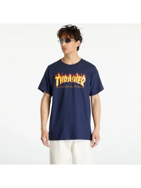 T-shirt Thrasher Flame Logo T-Shirt Navy Blue S niebieska