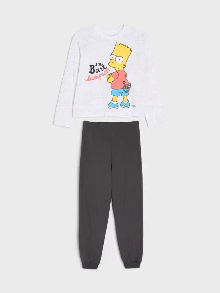 Sinsay Dvoudílné pyžamo s potiskem The Simpsons bílá