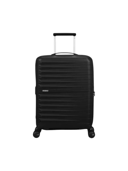 Lniana walizka American Tourister czarna