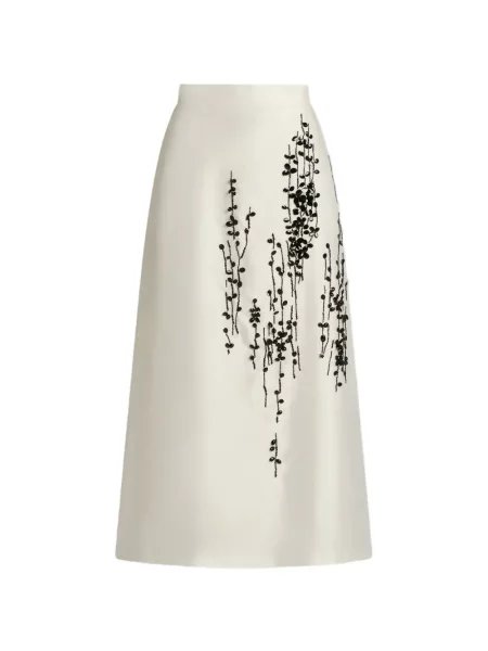 Fustă midi Kiton din satin alb
