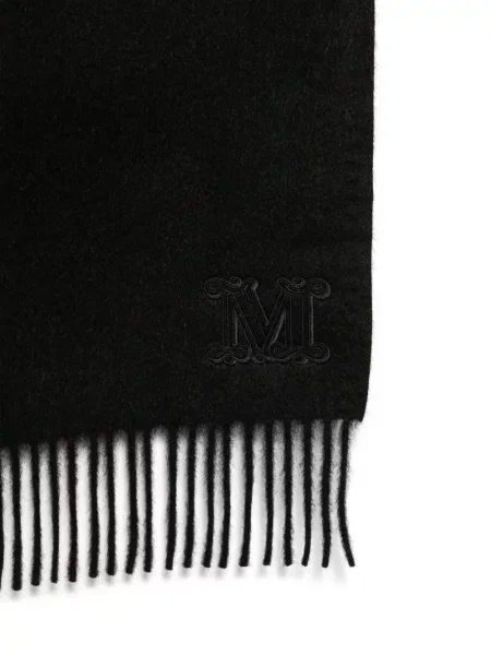 Fular Max Mara cu franjuri negru