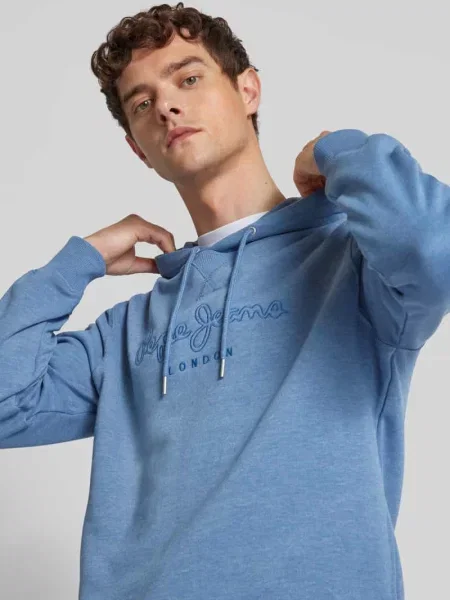 Bluza z kapturem i wyhaftowanym logo model ‘New Nouvel’ Pepe Jeans