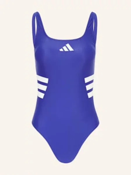 Adidas Strój Kąpielowy 3 Stripes U-Back blau niebieski