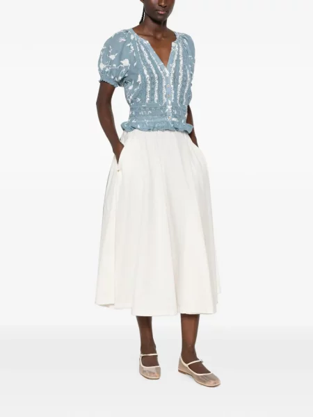 Bluză Alice + Olivia din dantelă albastru