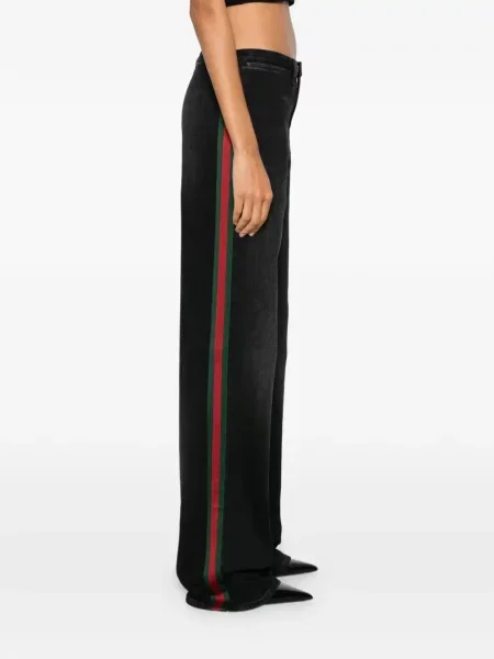 Blugi cu picior larg Gucci cu dungi negru