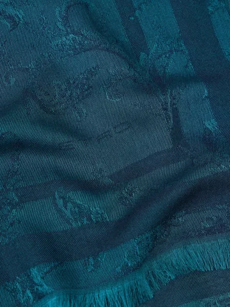 Fular Etro cu model floral din jacard albastru