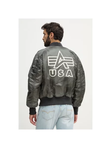Kurtka Alpha Industries z przetarciami zielona
