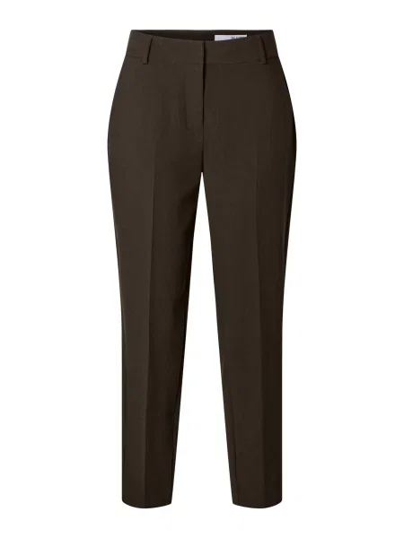 SELECTED Pantaloni cu dungă SLFRITA-RIA închis maro