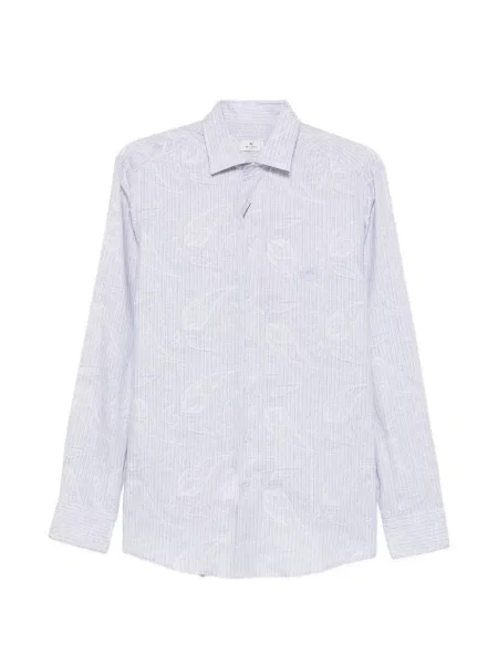 Риза Etro с принт с пейсли десен синьо