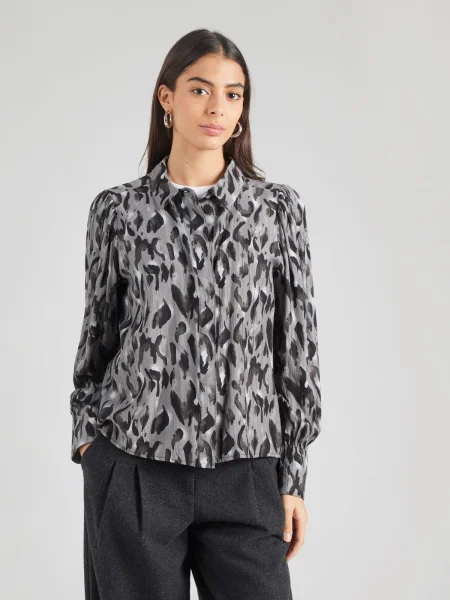 JDY Bluza siva / antracit bela