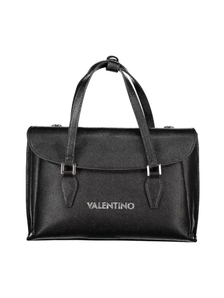 Lniana torebka Valentino By Mario Valentino czarna