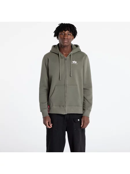 Mikina Alpha Industries Basic SL dark olive bílá