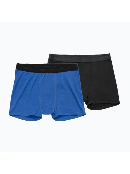 Boxeri termoactivi pentru bărbați Devold Breeze Merino Hipser 2 pack black/royal negru