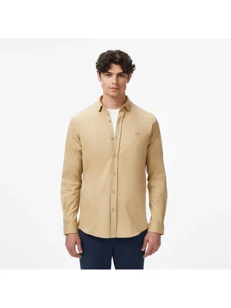 Lacoste Koszula Slim Fit beżowa