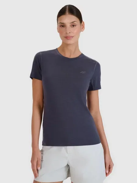 T-SHIRT 4F KOSZULKA TRENINGOWA Z WEŁNĄ MERINO szara