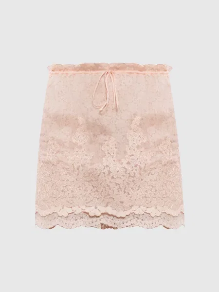 Спідниця міні з мереживом Ermanno Scervino бежева