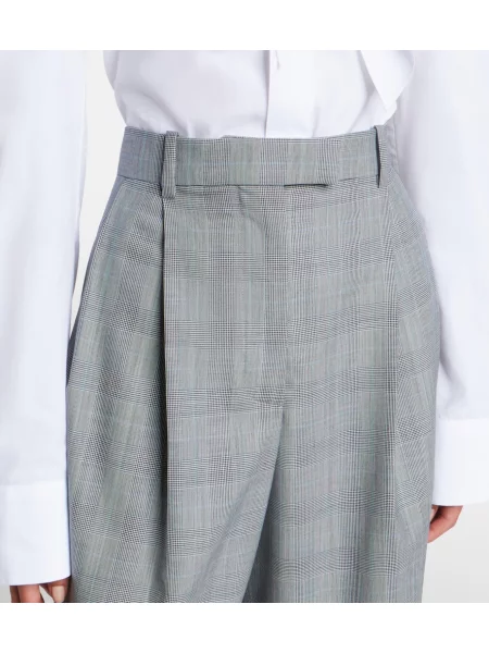 Pantaloni Givenchy de lână în carouri gri