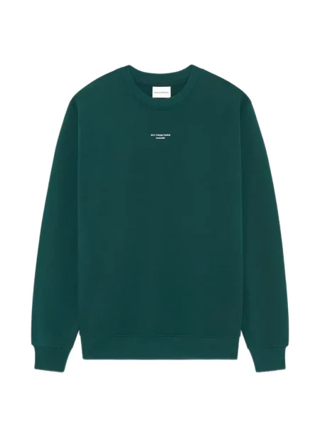Hanorac crewneck Drole De Monsieur cu decolteu rotund verde