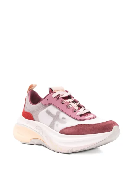 Sneakerși Premiata din piele de căprioară roșu