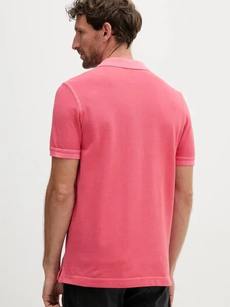 Поло United Colors of Benetton однотонне рожевий